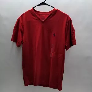 Polo Ralph Lauren Men's Red Basic V-Neck Classic Fit Short Sleeve T-Shirt - Picture 1 of 12