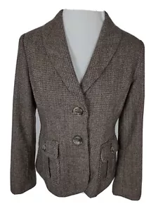 eddie bauer Womans 8p Brown Soft Wool Blend Suit Separate Jacket S18 - Picture 1 of 12