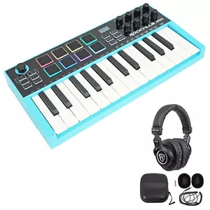 Rockville M25 25 Key USB Wireless Bluetooth MIDI Keyboard Controller+Headphones - Picture 1 of 12