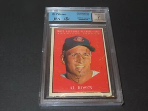 Al Rosen Signed 1961 Topps Card #474 Autographed Cleveland Indians Beckett COA - Picture 1 of 5