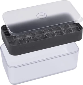 Ice Box Silicone Ice Cube Tray with Lid & Bin, Holds 96 Cubes, Easy Release, Spa - Picture 1 of 12
