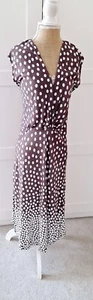 Lascana Ladies Plum White Polka Dot Jersey Wrap Dress Size 12 BNWT - Picture 1 of 5