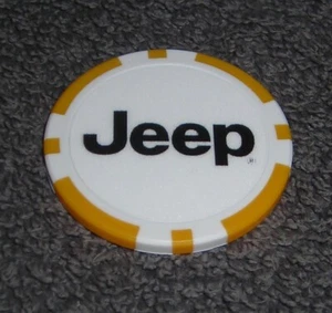 JEEP GIALLO TRIM SOUVENIR PENNARELLO PALLINA DA GOLF CHIP POKER DA COLLEZIONE - Foto 1 di 1