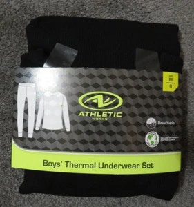 Athletic Works black thermal underwear set, Child size medium(8) - Picture 1 of 3