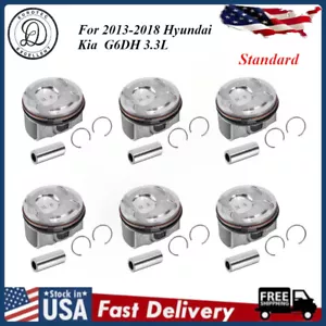 230413CFA0 STD Engine Piston & Piston Ring Set for 2013-2018 Hyundai Kia 3.3L-V6 - Picture 1 of 11