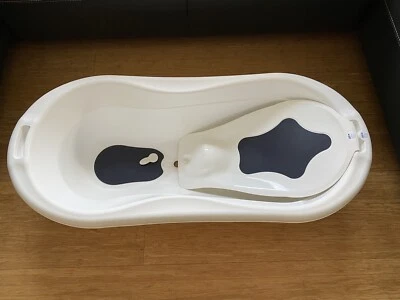 Rotho Babydesign TOP Xtra Badewanne für Kinder/Babys mit Badewanneneinsatz weiss - Bild 1 von 4