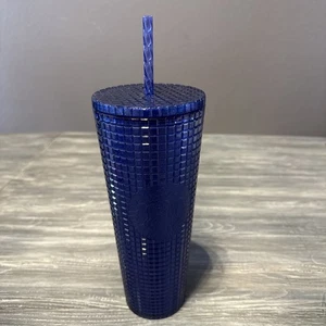 Starbucks Tumbler Grid Pearl Cobalt Blue Straw 24oz Cold Cup Kunststoff Schimmer - Bild 1 von 6