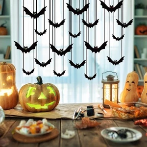 18Pcs with Eyes Simulation Bat Pendant Bat Decorations Halloween Decor - Picture 1 of 7