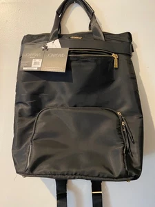 Joan & David 18” Twill Nylon Workbook Backpack Black - MSRP $198  - NWT - Foto 1 di 5
