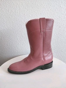 Cowtown Women Western Midcalf Pink Leather Boots Size 8 Excellent Condition - Picture 1 of 15