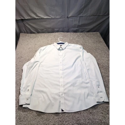 Camisa de vestir de algodón manga larga sin arrugas grande alta UNTUCKIT XXX para hombre Foto 1 de 4