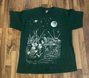 VTG Disney Designs Mickey Minnie Mouse Stars Space Magic Kingdom T Shirt USA OS - Picture 1 of 6