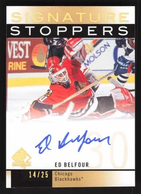 2012-13 SP Authentic Signature Stoppers Ed Belfour Auto #SS-EB /25 - HOF - Image 1 of 2
