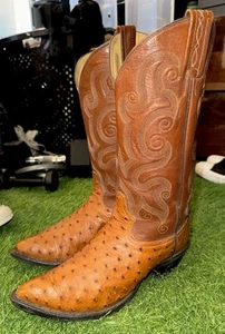 Tony Lama 8867 Men's Exotic Collection Ostrich Western Cowboy Boots - Picture 1 of 8