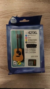 4x Original Brother LC421XL Black Cyan Magenta Yellow Ink Cartridges (LC-421XL) - Afbeelding 1 van 5