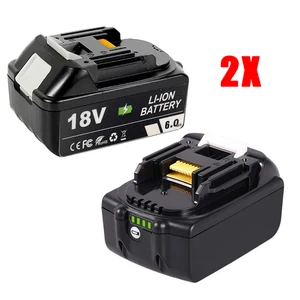 2  18V 6,0 Ah für Makita LED Akku BL1860B- 2er Set - 197422-3 BL1850-B - Bild 1 von 7