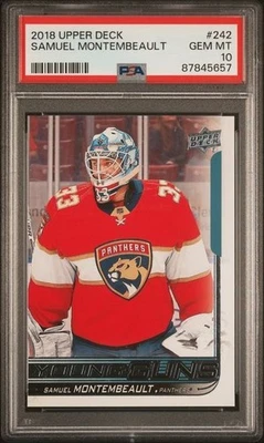 2018 UPPER DECK #242 SAMUEL MONTEMBEAULT YOUNG GUNS RC ROOKIE PSA 10 - Image 1 of 2