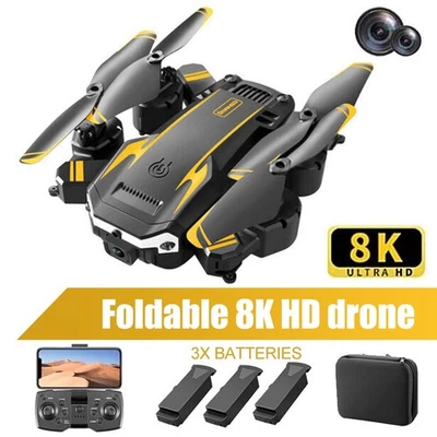 NEW  8K HD Drone Dual Camera WIFI FPV Foldable Selfie RC Quadcopter+3 Batteries - Image 1 of 4