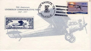 LINDBERGH COMMEMORATIVE TOUR, LOS ANGELES, CA  1977  FDC20305 - Picture 1 of 1