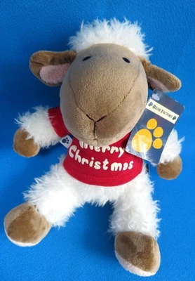 RARE! SHEEP LAMB plush RED MERRY CHRISTMAS T-SHIRT soft toy BEAR FACTORY VINTAGE - Image 1 of 4