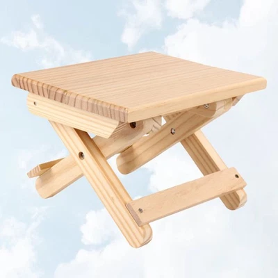 1Pc Wooden Folding Stool Outdoor Fishing Chair Taboret for Camping and Picnics - Image 1 of 4