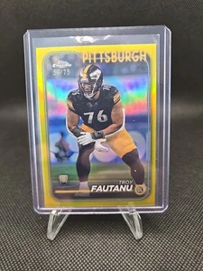 2024 Topps Chrome Troy Fautanu Gold Color Match Rookie Card /75 Steelers - Picture 1 of 3
