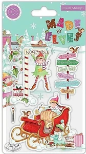 Sleigh Made By Elves Santa North Pole Clear Stamps Christmas Craft Consortium - Picture 1 of 2