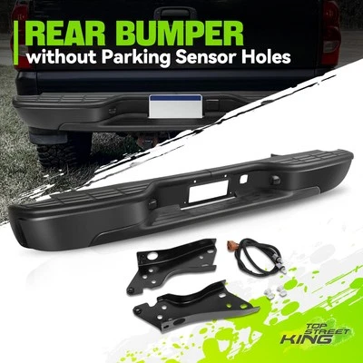 Black Rear Step Bumper w/o Sensor Holes for SIiverado Sierra 1500 2500 99-07 - Image 1 of 4