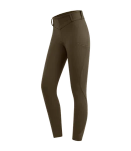 Waldhausen ELT Damen Thermo Reitleggings Rena grün braun - Picture 1 of 4