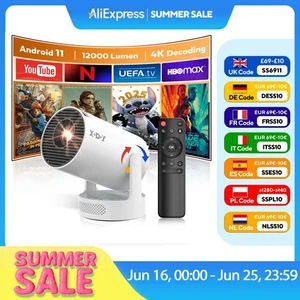 "XGODY 4K Mini Projector – 12000LM, WiFi, BT 5.4, Android 11, Portable Home Thea - Picture 1 of 6