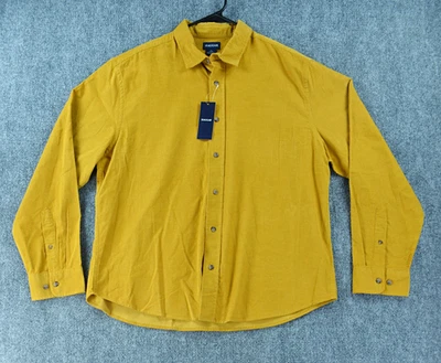 Haggar Shirt Men's Size XL Corduroy Long Sleeve Yellow Casual NWT - Image 1 of 4