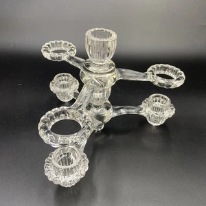 Cambridge Arms Glas 4 Armig Kerzen Epergne Halter Kandelaber Zusatz - Bild 1 von 16