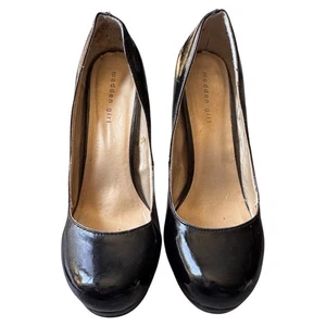 Madden Girl Black Patent Leather Round Toe Platform Heels Pumps size 9.5 - Picture 1 of 3