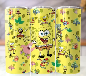 Spongebob And Friends 20oz Tumbler Insulated Stainless Travel Mug Cup Straw Lid - Picture 1 of 8