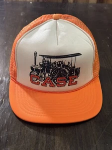 Vintage Case Tractor Mesh Back Snapback Truckermütze - orange & weiß - Gewinner brandneu - Bild 1 von 6
