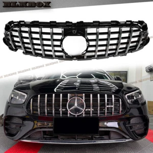 CHROME BLACK GT TYPE FRONT GRILLE FOR 2021UP BZ W213 FACELIFT E-SEDAN WAGON - Picture 1 of 3