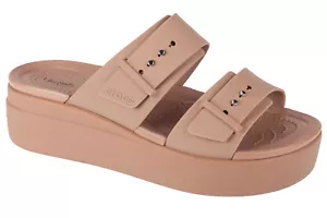 Slides Womens, Crocs Brooklyn Low Wedge Sandal, brown - Picture 1 of 4