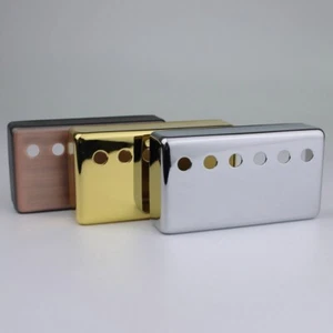2×BRASS Humbucker Pickups Cover 6 Pole 49.2/50/52mm Spacing For Gibson PAF LP - Picture 1 of 4