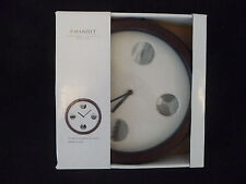 INHABIT CONTEMPORARY WOODS 2 LEVEL BROWN WALL CLOCK; RETAIL $39.99