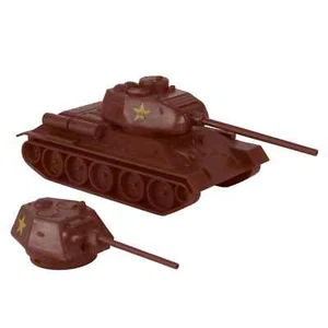 BMC CTS WW2 Soviet Tank Classic Toy Soldier Plastic Russian T34 Brown Vehicle - Picture 1 of 6