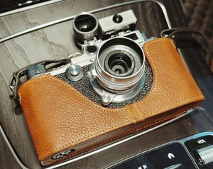 Funda protectora hecha a mano de cuero genuino con media cámara para Canon P IVSB iid VT - Imagen 1 de 31