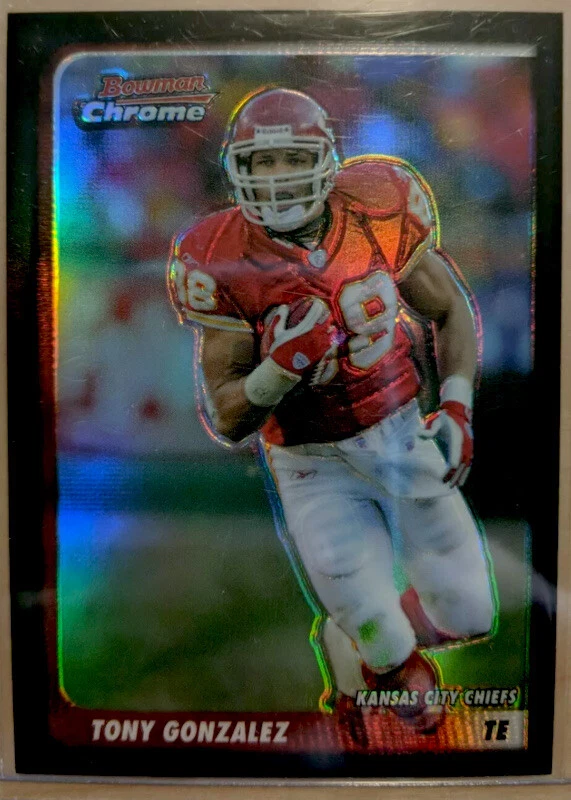 2003 Bowman Chrome Refractors Chiefs Football Tony Gonzalez /500 HOF Mint - Image 1 of 2