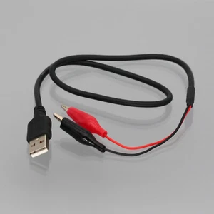 cable 12 "DC Power USB A 2.0 Macho enchufe a doble cocodrilo Test Clip Lead - Imagen 1 de 4