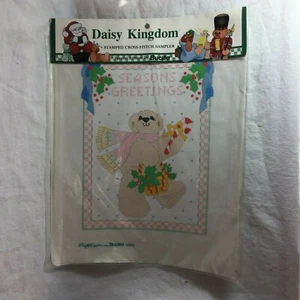Bucilla Daisy Kingdom Stamped Cross Stitch Sampler Seasons Greetings 63452 NOS - Picture 1 of 4