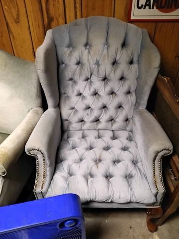 Vintage Tufted Wing Back Chair MCM Cover