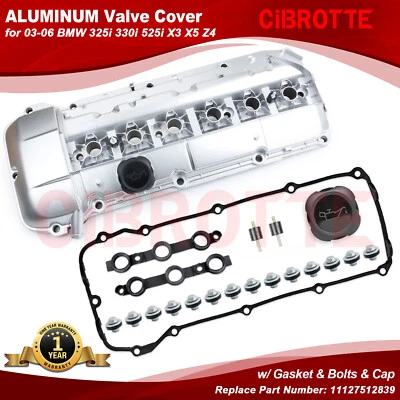 ALUMINUM Valve Cover w/ Gasket for 03-06 BMW 325i 330i 525i 530i X3 X5 2.5L 3.0L - Image 1 of 4