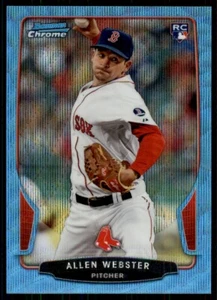 2013 Bowman Chrome Blue Wave Refractor Allen Webster Rookie Boston Red Sox #34 - Picture 1 of 2