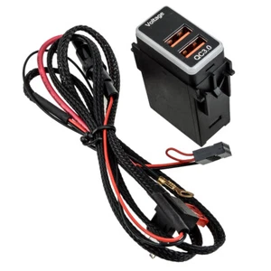 QC3.0 Quick Charger 2-USB Phone Adapter GPS LED Digital Voltmeter Fit for Nissan - Zdjęcie 1 z 8