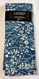 LAUREN RALPH LAUREN (3) KÜCHENTÜCHER BLAU BLUMEN 17 X 28 100 % BAUMWOLLE NEU MIT ETIKETT - Bild 1 von 3