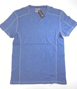 INC men's Slim fit basic short sleeve casual V neck t-shirt solid blue dusk sz M - Picture 1 of 11